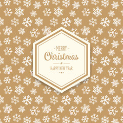 merry christmas snowflake pattern gold background