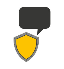 shield security system flat icon vector illustration design