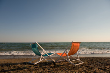 colorful beach chairs