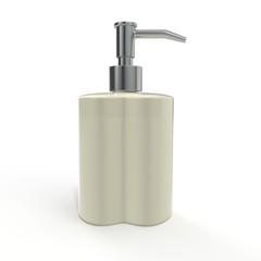 Fototapeta na wymiar Ceramic soap dispenser isolated on white 3D Illustration