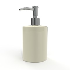 Fototapeta na wymiar Ceramic soap dispenser isolated on white 3D Illustration
