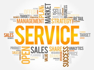 Fototapeta premium SERVICE word cloud collage, business concept background