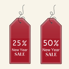 New Year sale tags background