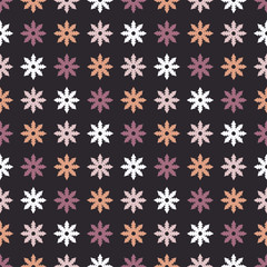 Decorative Christmas seamless background with snowflakes. Print. Repeating background. Cloth design, wallpaper.