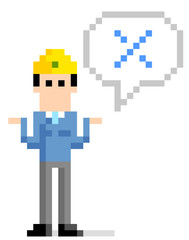 ピクセルイラスト：ビジネスマンの回答
