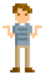 ピクセルイラスト：若い男性
