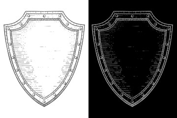Shield. Hand drawn sketch