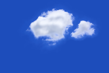 Cloud isolated on blue screen.
