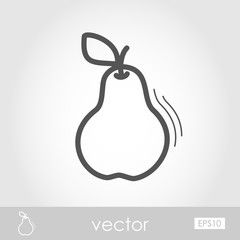 Pear outline icon. Harvest. Thanksgiving vector