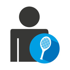 avatar silhouette athlete icon vector illustration design