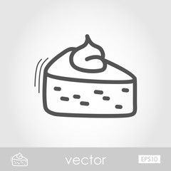 Piece of pumpkin pie outline icon. Thanksgiving