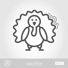 Turkey outline icon. Harvest. Thanksgiving vector