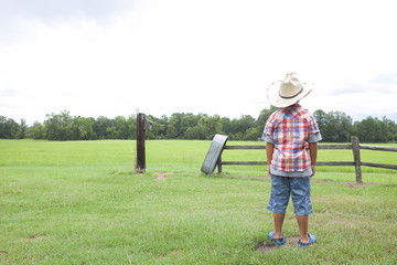 Fototapeta premium テキサスの風景と子供