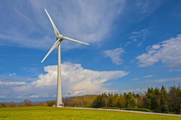 Single wind turbine in the countryside