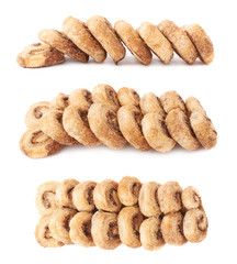 Pile of cookies isolated over the white background