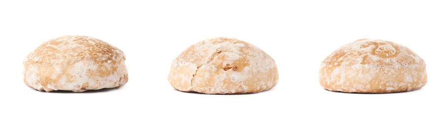 Set of small cake gingerbread  isolated over the white background