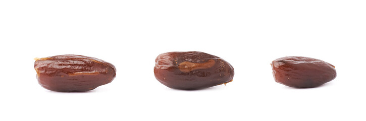 Date fruit over isolated white background surface