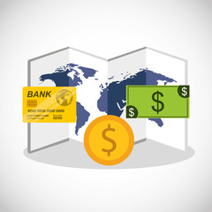 global economy planet concept vector illustration design