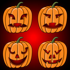 Halloween pumpkin. Collection. Hand drawn sketch