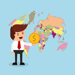 global economy planet concept vector illustration design