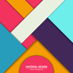 Vector material design background. Abstract creative concept layout template. For web and mobile app, paper art illustration design. style blank, poster, booklet. Motion wallpaper element. Flat ui.