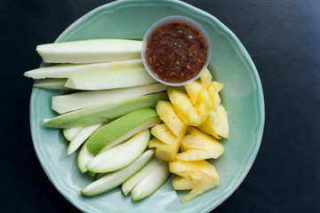 Mix Fruits and Dip Sauce