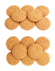 Pile of cookies isolated over the white background