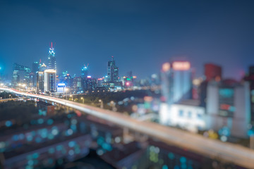Blurred view of cityscape in Beijing,China.