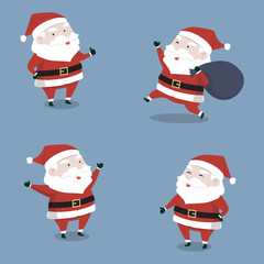 Happy cute Santa Claus's collection set for Christmas