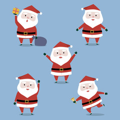 Happy cute Santa Claus's collection set for Christmas