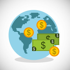 global economy planet concept vector illustration design