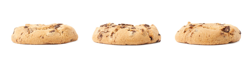 Pile of cookies isolated over the white background