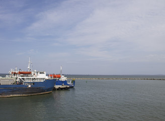 Boat on the Kerch ferry. Crimea
