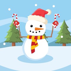 snowman stick christmas colorful
