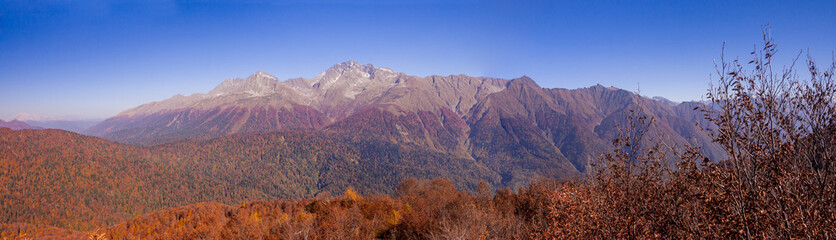 Peaks of Caucasus mountains in Krasnodar