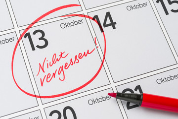 Kalender - 13. Oktober