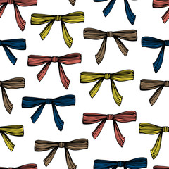 Vintage seamless pattern with bows.