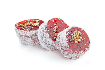 Turkish sweets on a white background