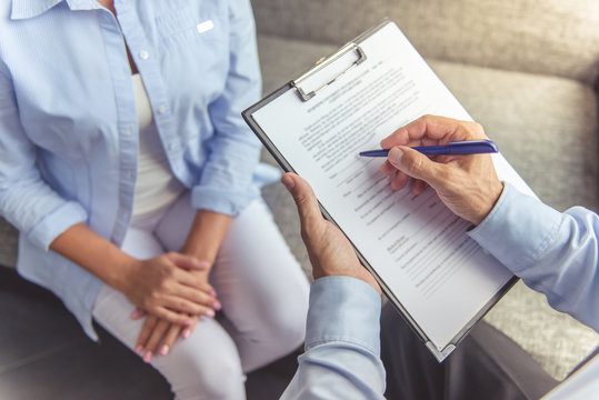 Woman at the psychotherapist