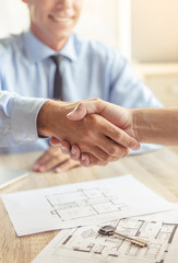 Couple visiting realtor