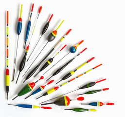 Fishing floats on white background © smiltena