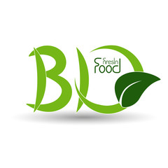 Vector natural symbols, nature bio icon with leaf