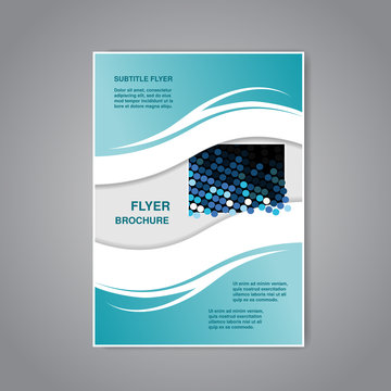 Vector modern brochure, abstract flyer or book with wave design, poster, layout template, magazine cover