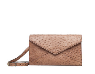 Leather female handbag isolated on white