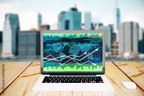Laptop With Forex Chart Stock Photo And Royalty Free Images On - 