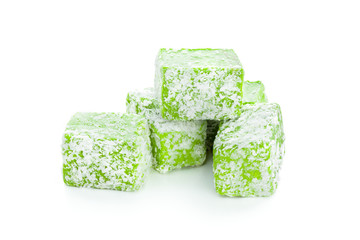 Tasty oriental sweets isolated on white