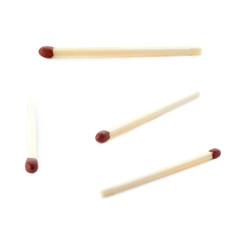 Set of Wooden match isolated over the white background