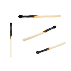 Set of Wooden match isolated over the white background