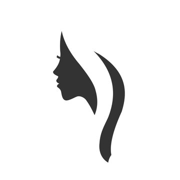 Beautiful woman profile silhouette. Logo
