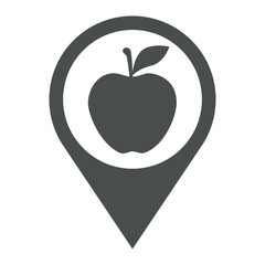 Icono plano localizacion manzana gris